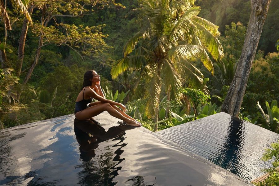 ◇◆ビジネスクラス利用・プライベート送迎付き◇◆【往路/午前発*復路/午前発】シンガポール航空で行く!バリ島 ウブドの大自然に囲まれる 4日間|コモ シャンバラ エステートにご宿泊・朝食付き