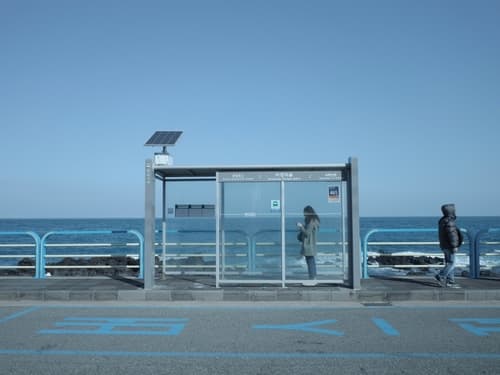 チェジュ島のバス停