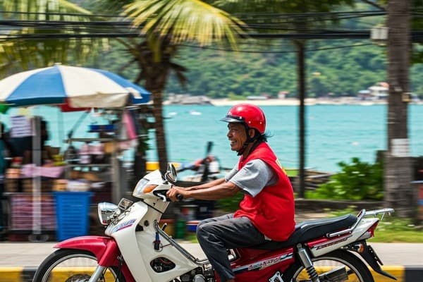 プーケット市内を走るバイクタクシー