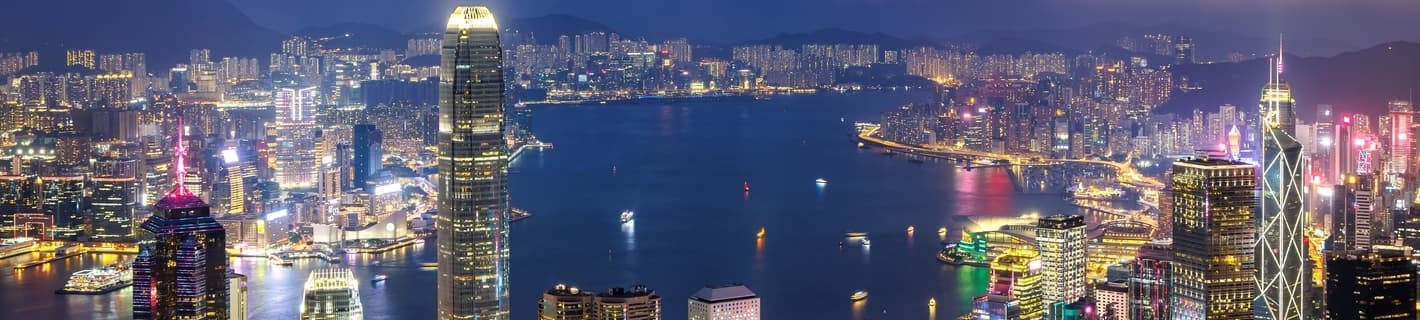 香港の街並みの夜景